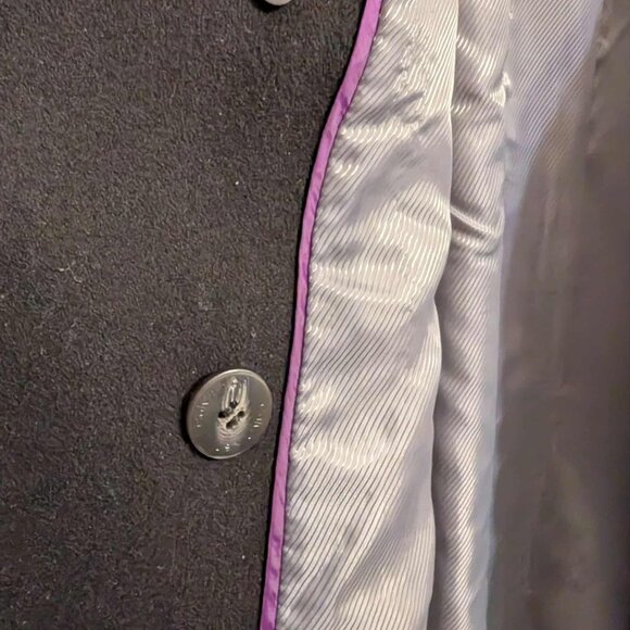 Calvin Klein Wool Blend Double Breasted Coat.  BLACK.  Size 10. - Picture 6 of 13